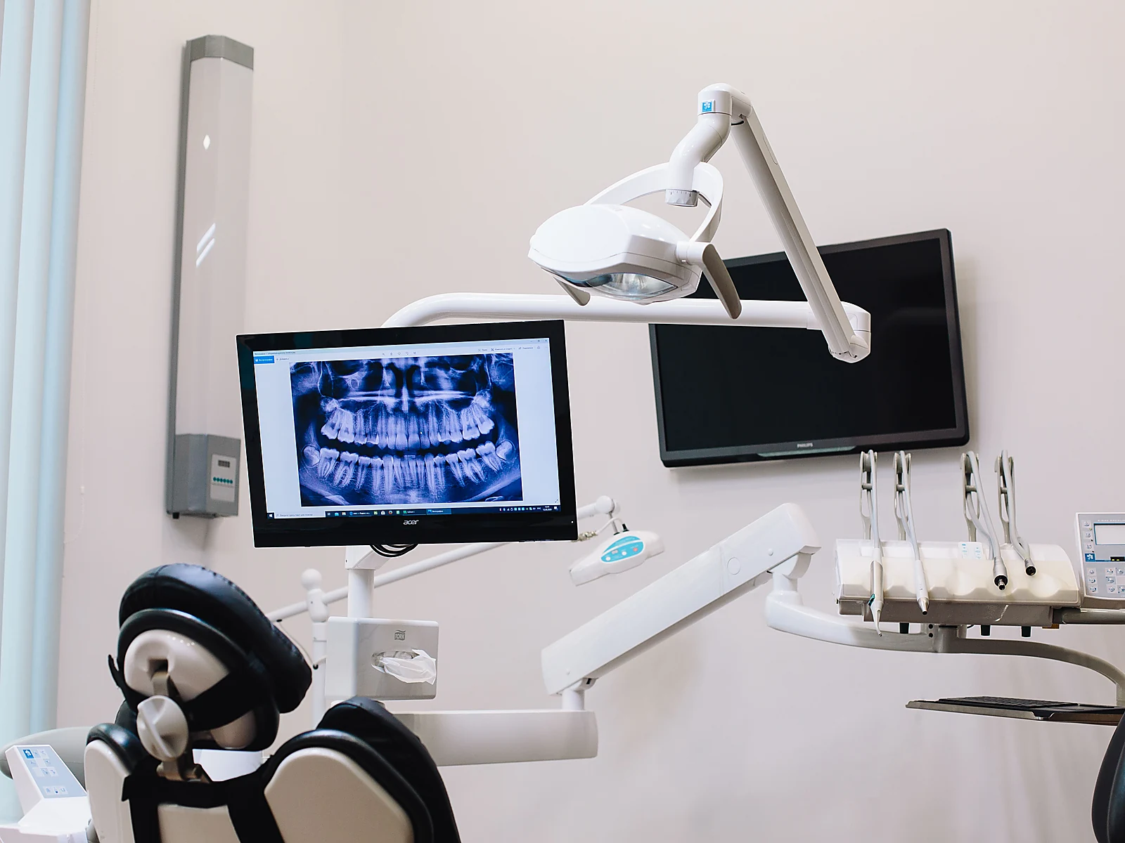 Modern medical clinic with digital screens